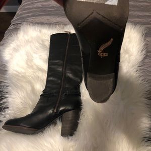 Black UGG Brand Heeled Boots